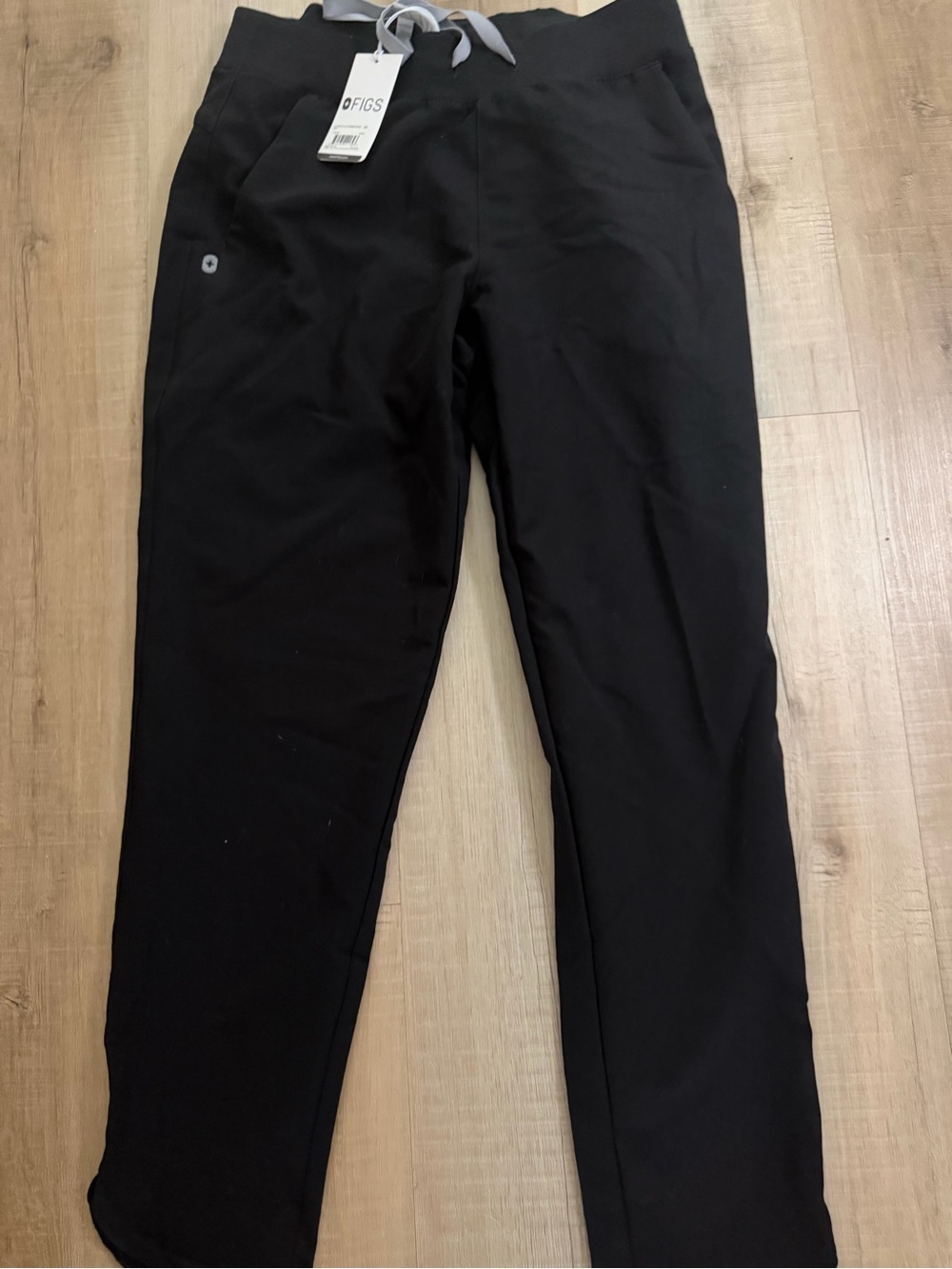Figs Men’s Black Jogger Pants with Gray Drawstring